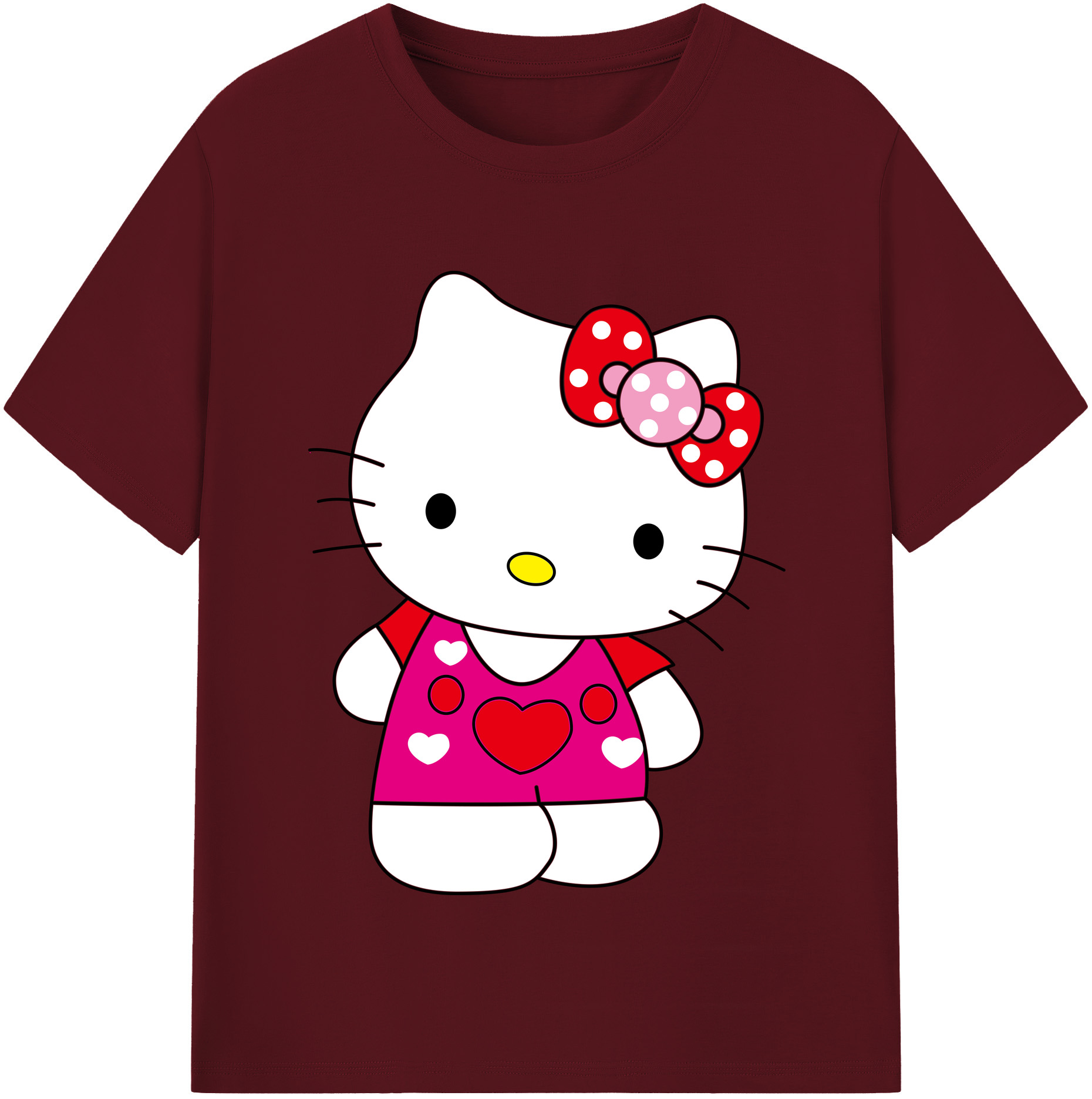 （画像用） Hello Kitty ハローキティ 綿100％半袖Tシャツ（フロントプリント）